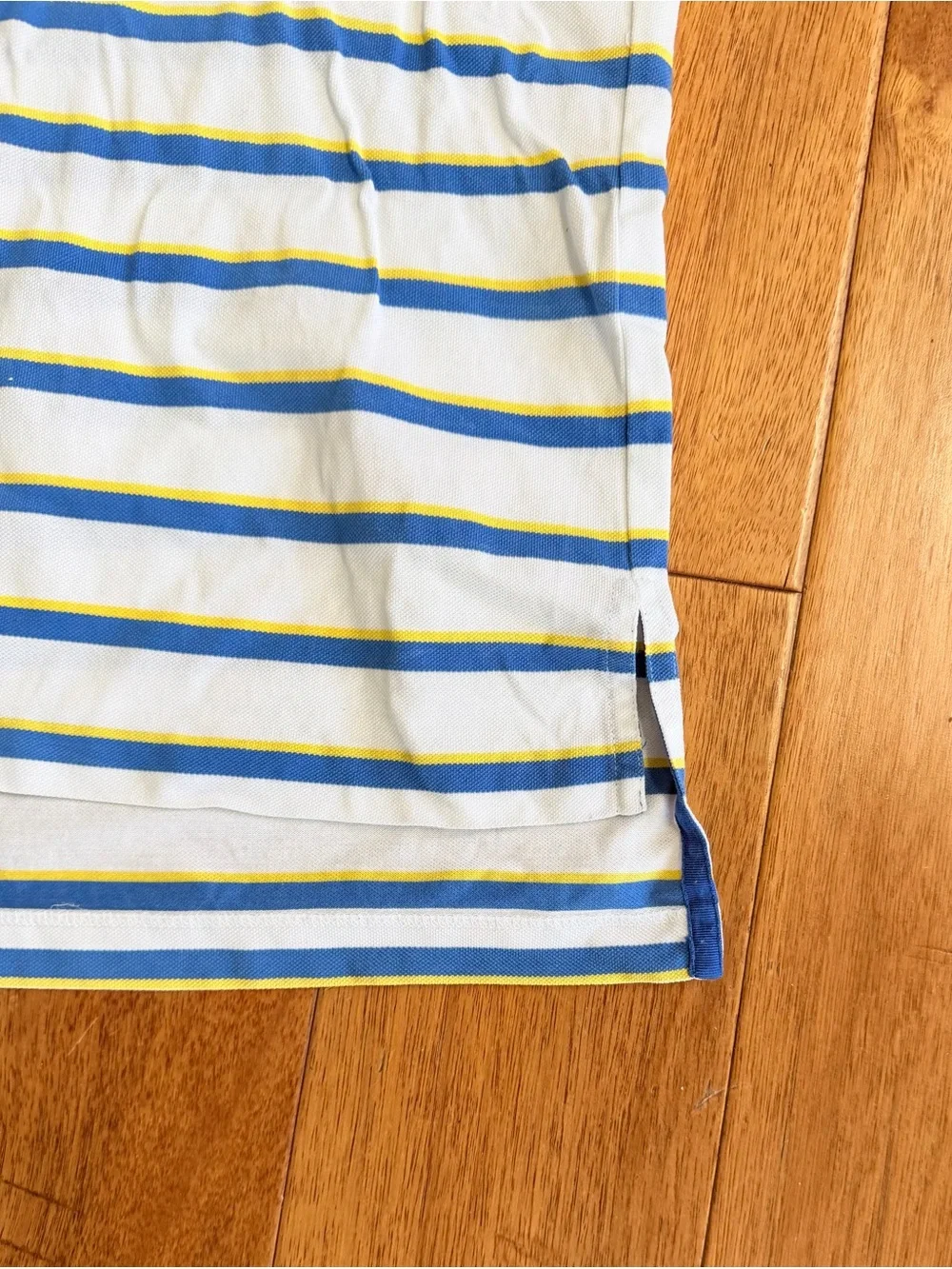 Polo Golf Ralph Lauren Striped Polo Shirt Men's L Pima Cotton Blue Yellow